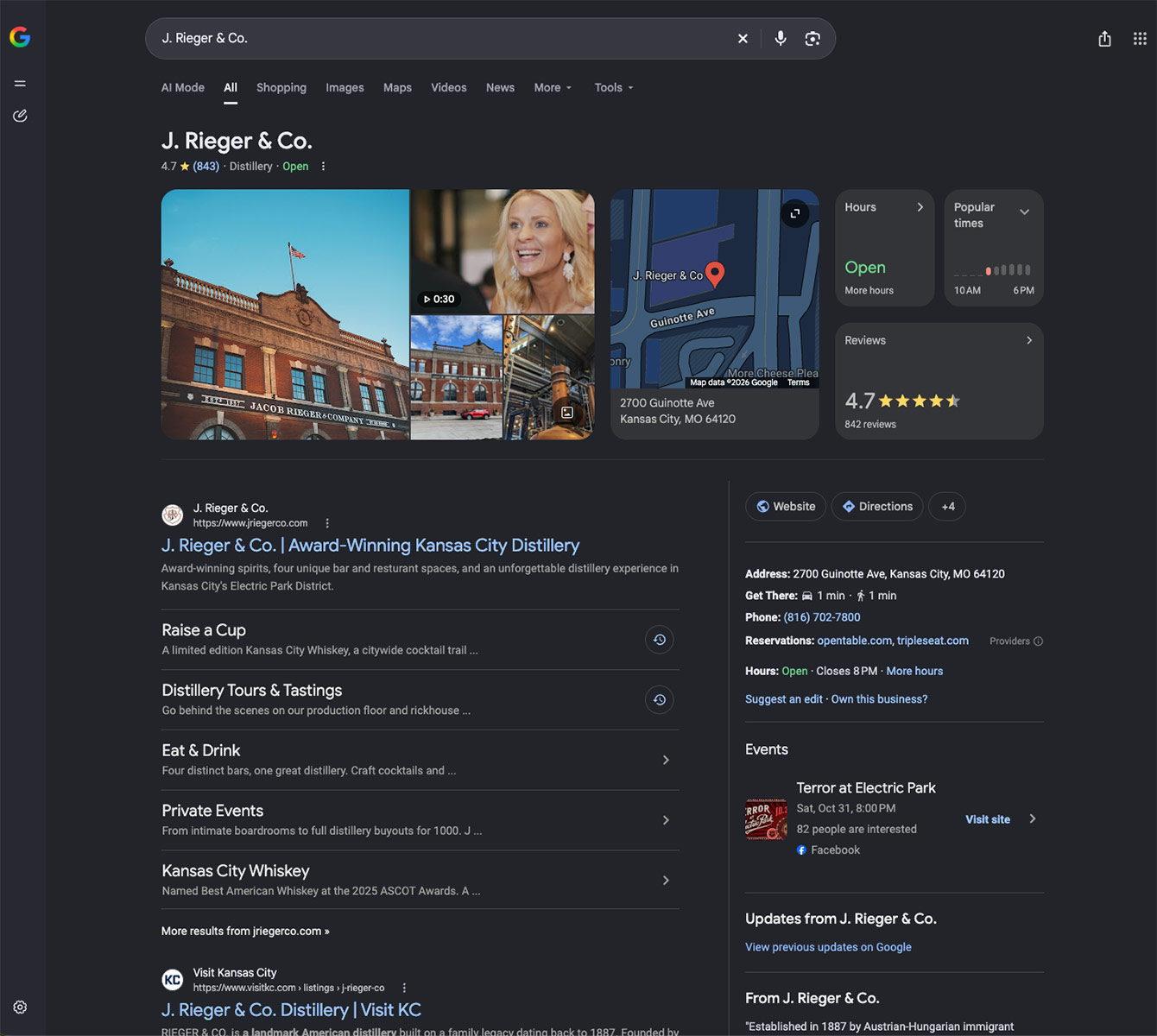 J. Rieger & Co. share previews, each page with its own image